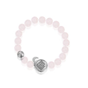 「Three Charms」 Sundial &Lotus&The endless love knot Rose Quartz beaded bracelet
