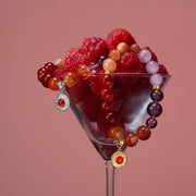 Five Elements「Fire」Solid 925 Sterling Silver, 18K Gold/White Gold Plated Garnet the Sun Firebird Pendant Crystal Bracelet
