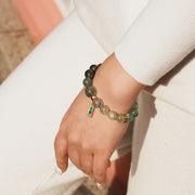Five Elements「Wood」Solid 925 Sterling Silver, 18K Gold/White Gold Plated Emerald Life Tree with Flower Pendant Crystal Bracelet