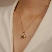 Five Elements Solid 925 Sterling Silver, 18K Gold/White Gold Plated Pendant Gemstone Necklace