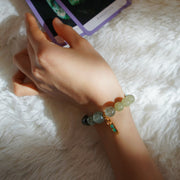Five Elements「Wood」Solid 925 Sterling Silver, 18K Gold/White Gold Plated Emerald Life Tree with Flower Pendant Crystal Bracelet
