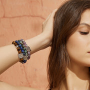 「Three Charms」 Sundial &Lotus&The endless love knot Yellow Tiger's Eye beaded bracelet
