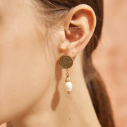 「Three Charms」 Venus Bound the endless love knot drop pearl pendant earrings & ear clips