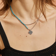 「Three Charms」Solar Meridian the sun crystle beaded necklace