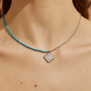 「Three Charms」Lunar Bloom Lotus crystal beaded necklace