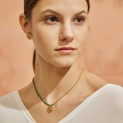 「Three Charms」Solar Meridian the endless love knot simple stud earrings
