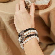 「Three Charms」 Sundial &Lotus&The endless love knot Golden Obsidian beaded bracelet