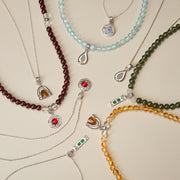 Five Elements Solid 925 Sterling Silver, 18K Gold/White Gold Plated Pendant Gemstone Necklace