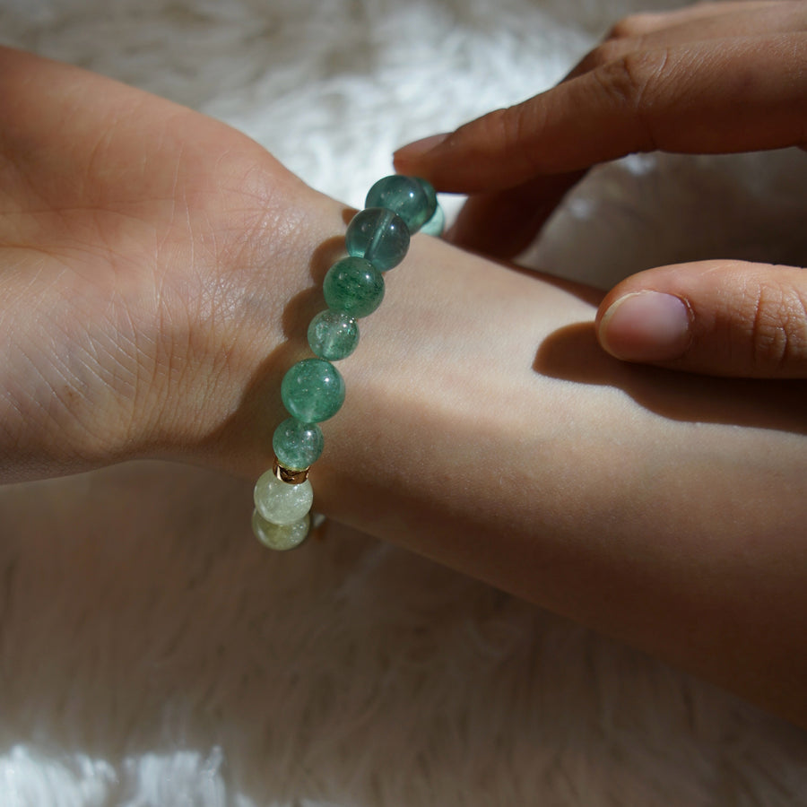 Five Elements「Wood」Solid 925 Sterling Silver, 18K Gold/White Gold Plated Emerald Life Tree with Flower Pendant Crystal Bracelet
