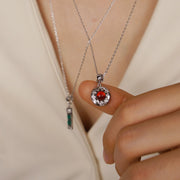 Five Elements Solid 925 Sterling Silver, 18K Gold/White Gold Plated Pendant Gemstone Necklace