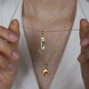 Five Elements Solid 925 Sterling Silver, 18K Gold/White Gold Plated Pendant Gemstone Necklace