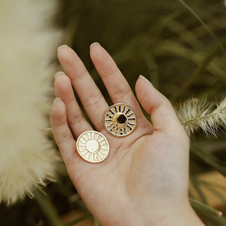 TAROT The Sun Stud Earrings & Ear Clips