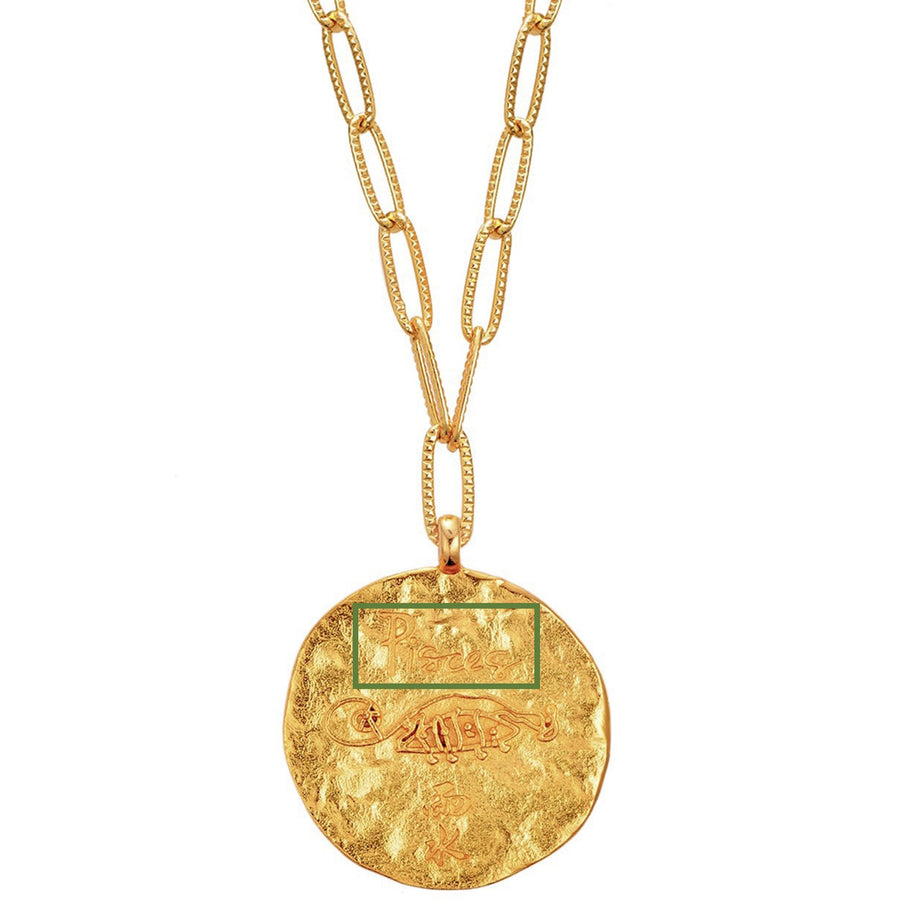12 CONSTELLATIONS Pisces double-sided customized coin necklace