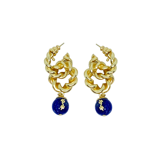 REBORN 'Water' Oracle Bone Lazurite  Customized Earrings & Ear Clips