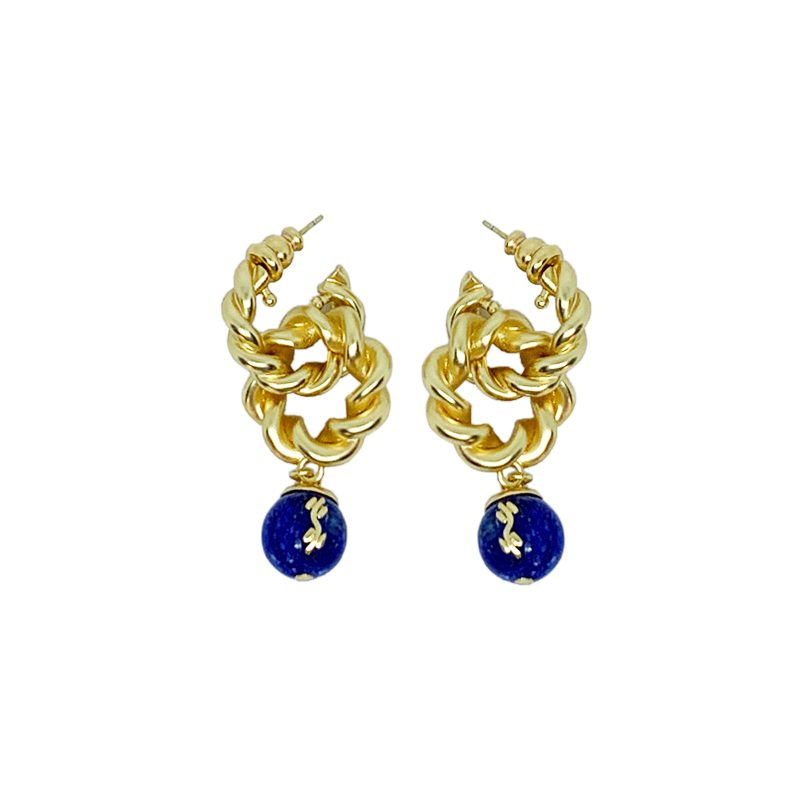 REBORN 'Water' Oracle Bone Lazurite  Customized Earrings & Ear Clips