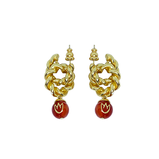 REBORN 'Fire' Oracle Bone Sardonyx  Customized Earrings & Ear Clips