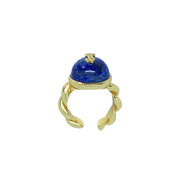 REBORN 'Water' Oracle Bone Lazurite Customized Open Ring