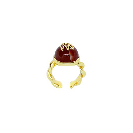 REBORN 'Fire' Oracle Bone Sardonyx Customized Open Ring