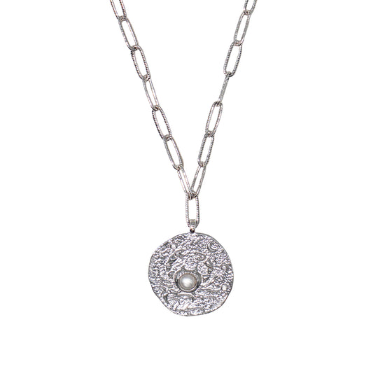 12 CONSTELLATIONS Cancer double-sided customized coin necklace