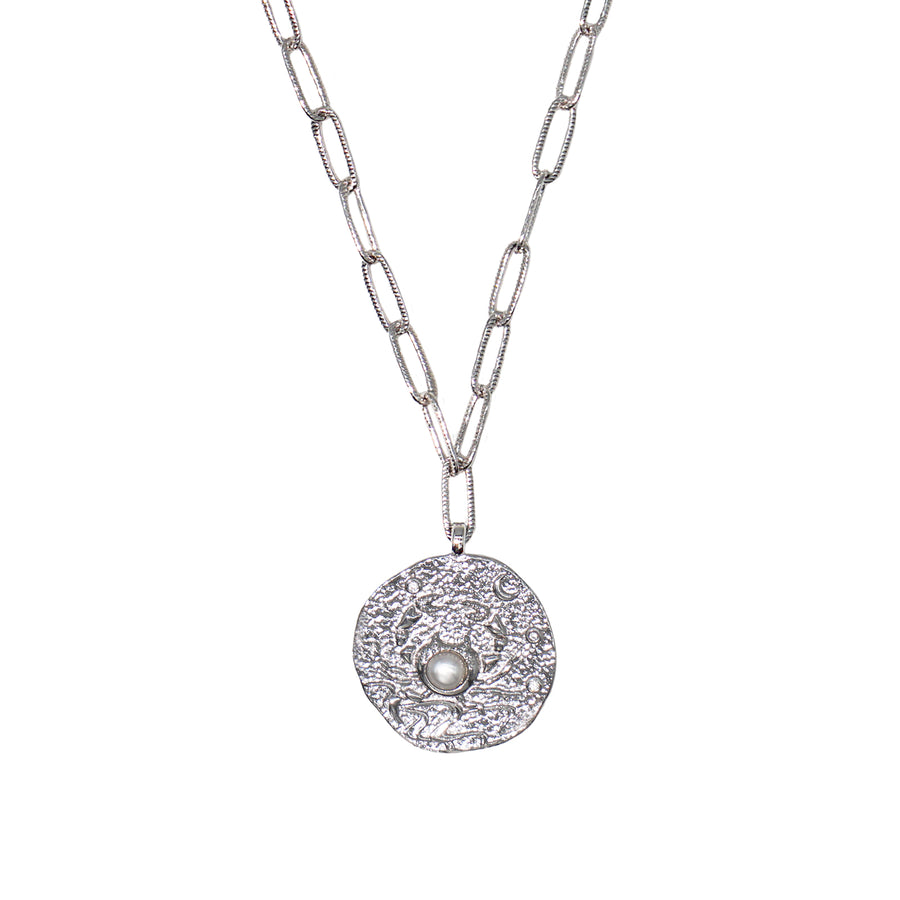 12 CONSTELLATIONS Cancer double-sided customized coin necklace