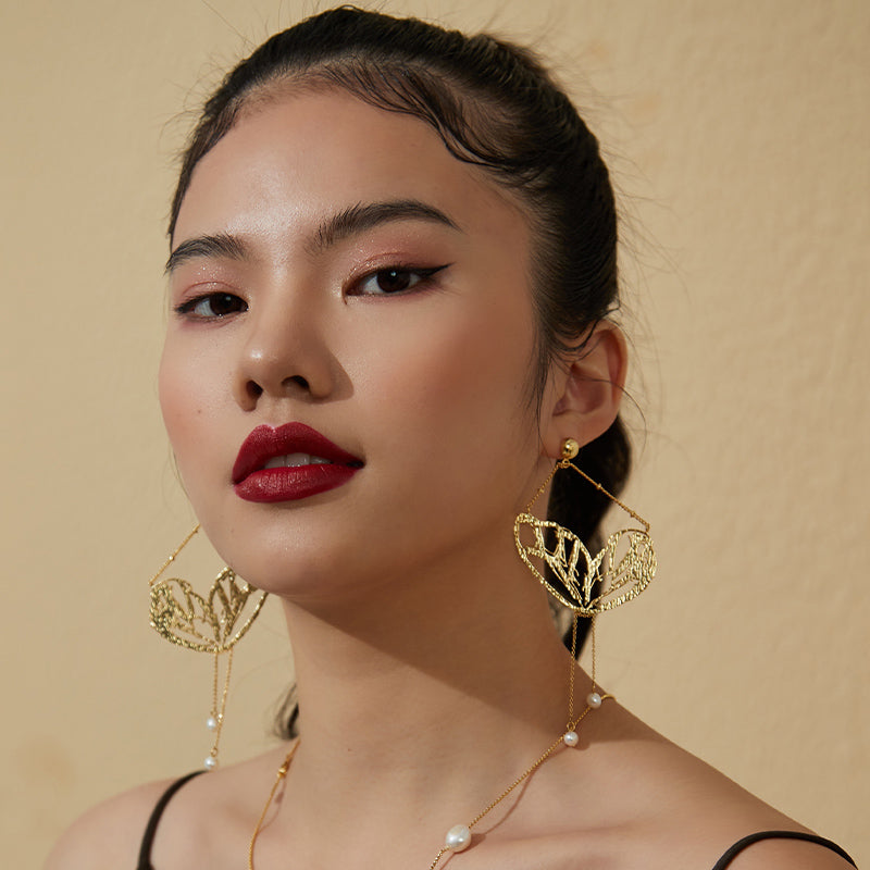 PEARLWING Butterfly Pearl Drop Earrings