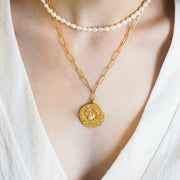 12 CONSTELLATIONS Cancer double-sided customized coin necklace