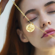 12 CONSTELLATIONS Taurus double-sided customized coin necklace