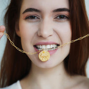 12 CONSTELLATIONS Leo double-sided customized coin necklace