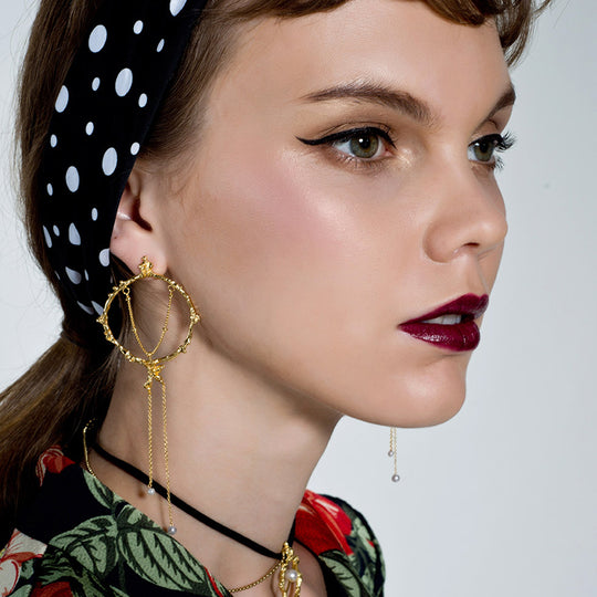 LOST IN EDEN'S GARDEN  18K Gold Plated Pearl Drop Earrings