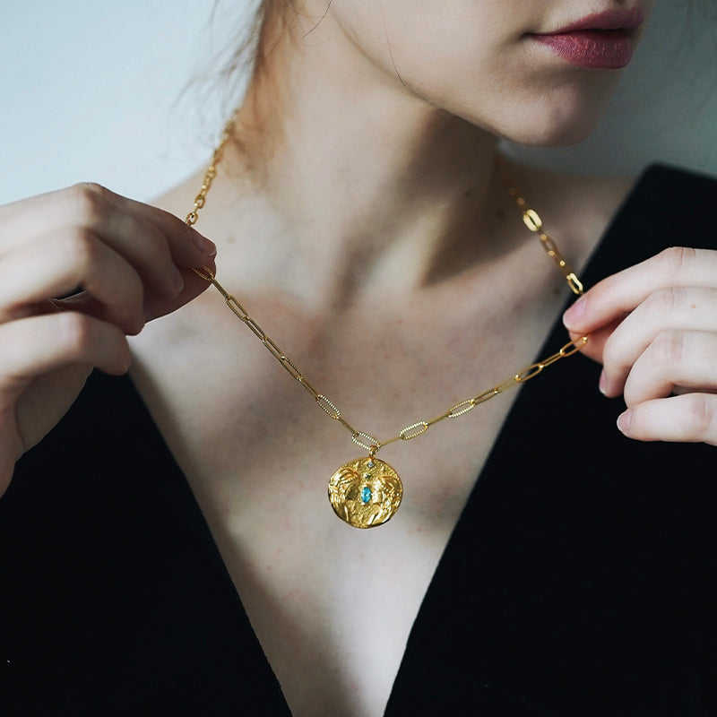 12 CONSTELLATIONS Gemini double-sided customized coin necklace