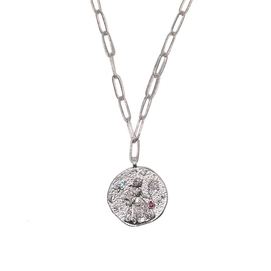 12 CONSTELLATIONS Virgo double-sided customized coin necklace
