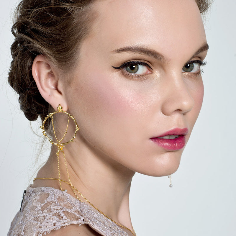 LOST IN EDEN'S GARDEN  18K Gold Plated Pearl Drop Earrings
