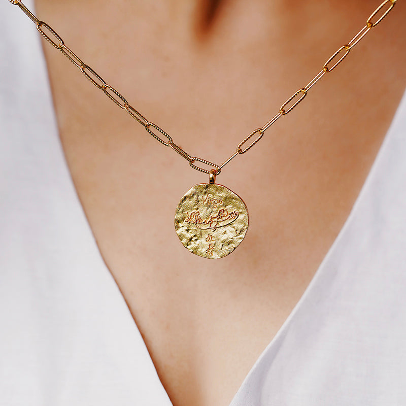 12 CONSTELLATIONS Virgo double-sided customized coin necklace