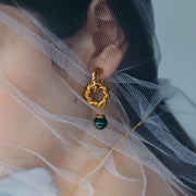 REBORN 'Air' Oracle Bone Malachite Customized Earrings & Ear Clips