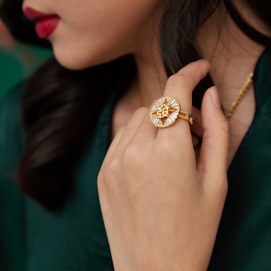 Fortune Unfolds Bamboo Chain Round Open Ring