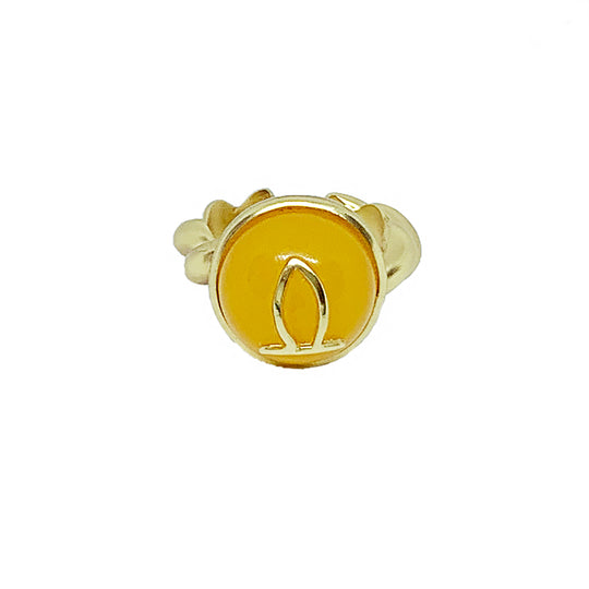 REBORN 'Earth' Oracle Bone Amber   Customized Open Ring