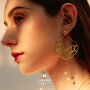 PEARLWING Butterfly Pearl Drop Earrings
