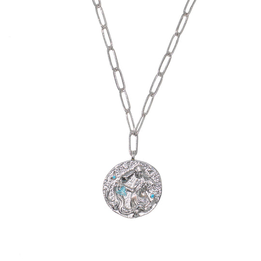 12 CONSTELLATIONS Aquarius double-sided customized coin necklace