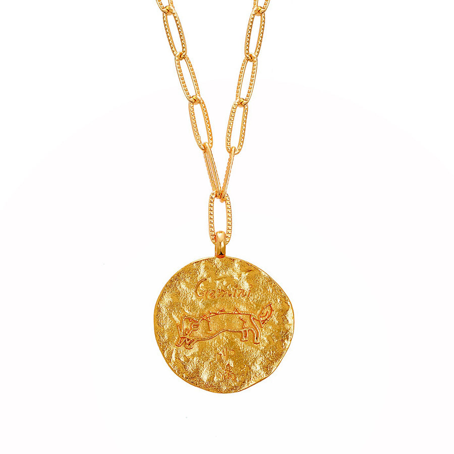 12 CONSTELLATIONS Gemini double-sided customized coin necklace