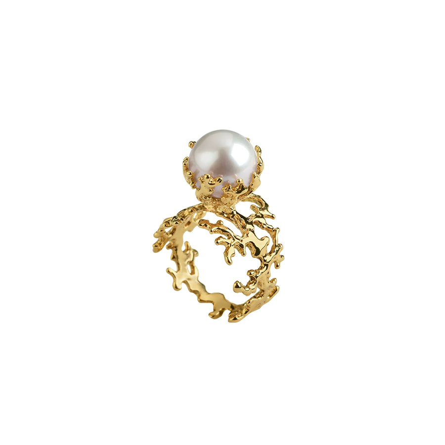 PEARLWING Big Pearl Coral Ring
