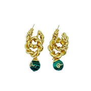 REBORN 'Air' Oracle Bone Malachite Customized Earrings & Ear Clips