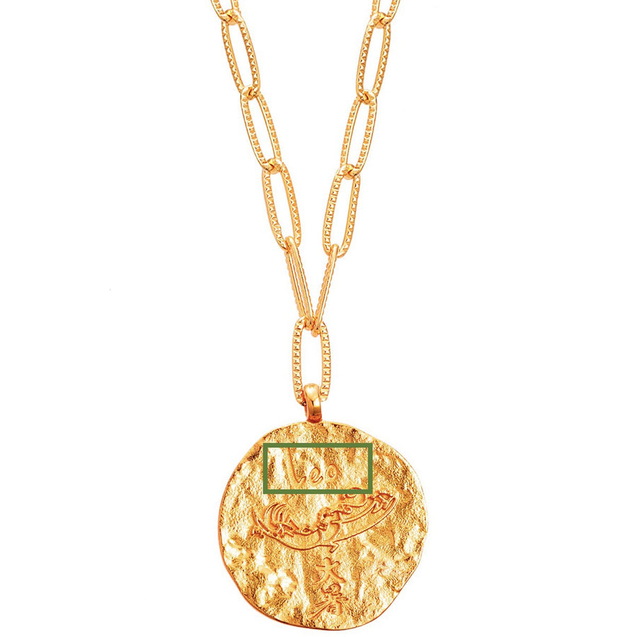 12 CONSTELLATIONS Leo double-sided customized coin necklace