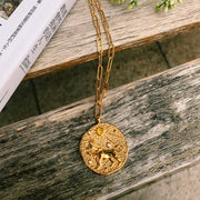 12 CONSTELLATIONS Leo double-sided customized coin necklace