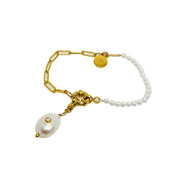 PEARLWINGDiamond Pearl Chain Bracelet