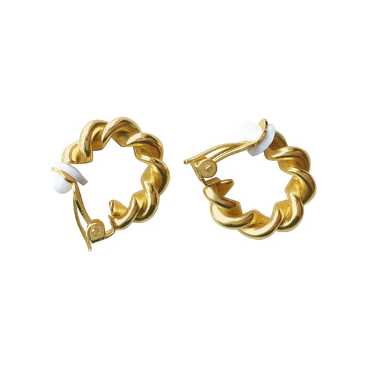 REBORN 18k Matte Gold Spin earrings (Ear clips)