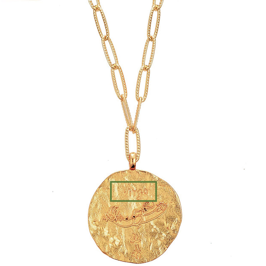 12 CONSTELLATIONS Virgo double-sided customized coin necklace