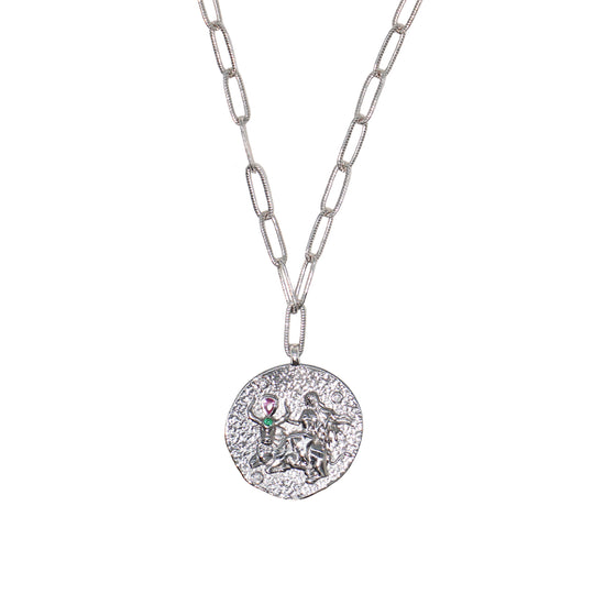 12 CONSTELLATIONS Taurus double-sided customized coin necklace
