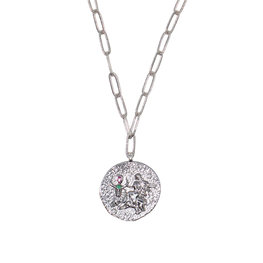 12 CONSTELLATIONS Taurus double-sided customized coin necklace