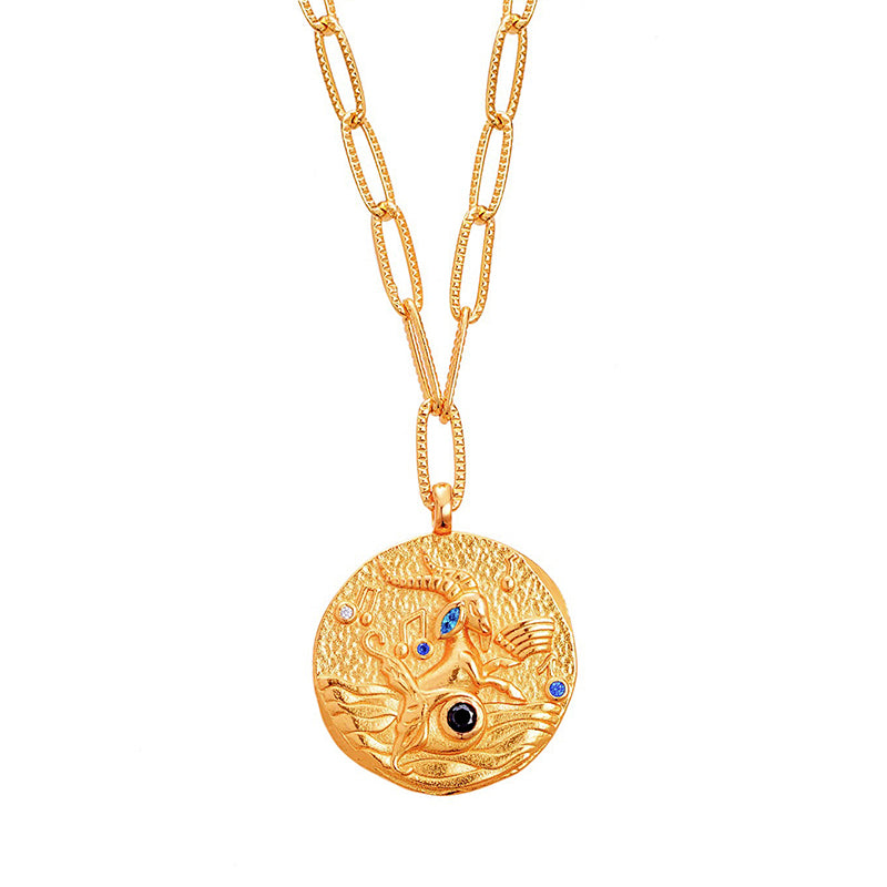 12 CONSTELLATIONS Capricorn double-sided customized coin necklace