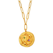 12 CONSTELLATIONS Pisces double-sided customized coin necklace